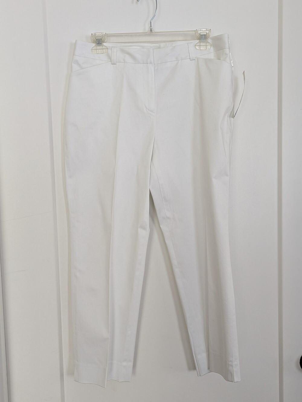 NWT Jones New York Signature 10P White Ankle Crop Pants Business Casual